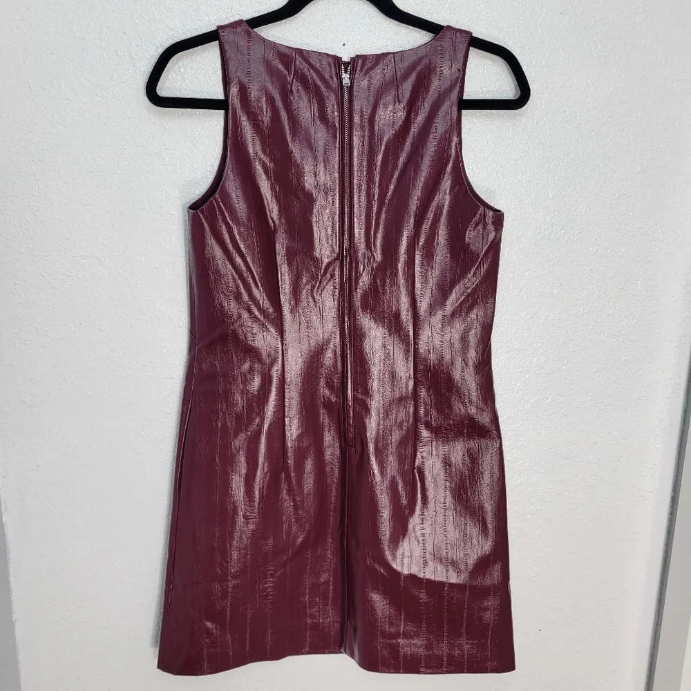 J Crew Scoopneck mini dress in faux eel-skin leather CN864 Size 0 NWT_6